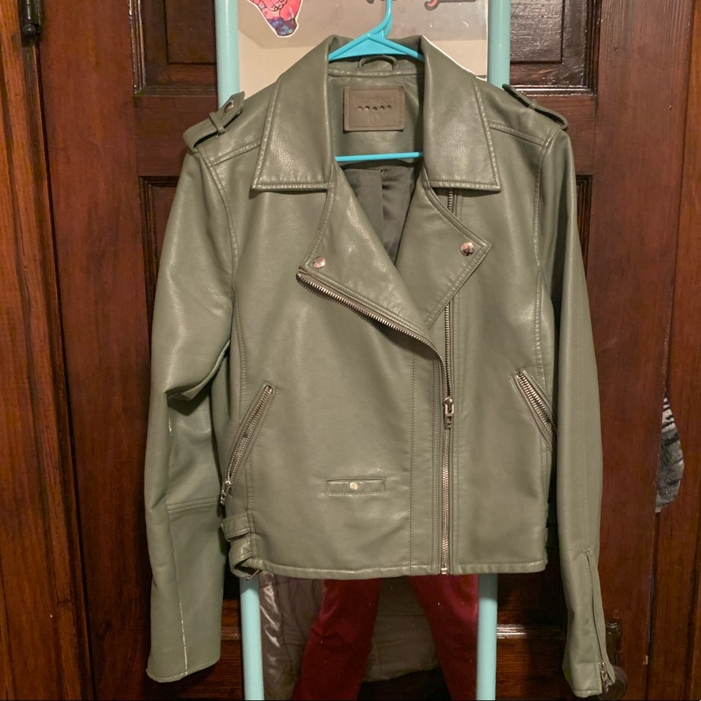 Blank NYC Green Faux Leather Jacket